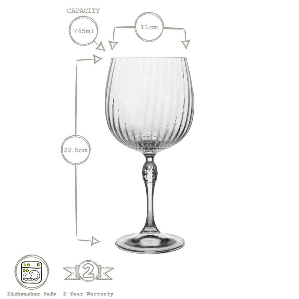 24x America '20s Gin and Tonic Glasses Art Deco Cocktail Copa de Balon 745ml - Image 3