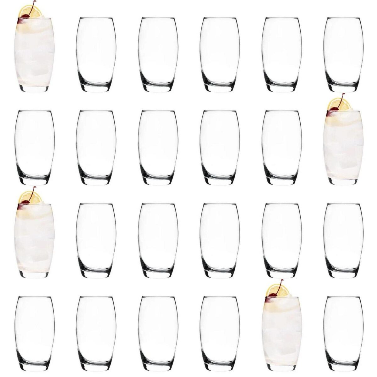 24x Highball hiball Glasses Water Juice Beer Cocktail Tumblers 510ml Clear - Image 1