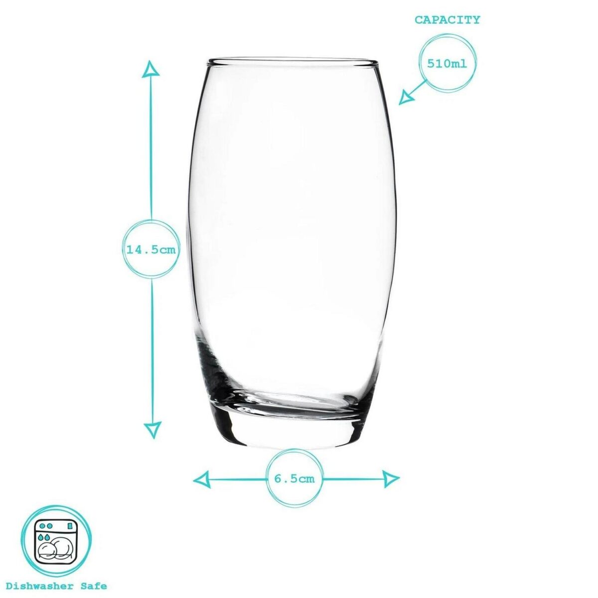 24x Highball hiball Glasses Water Juice Beer Cocktail Tumblers 510ml Clear - Image 3