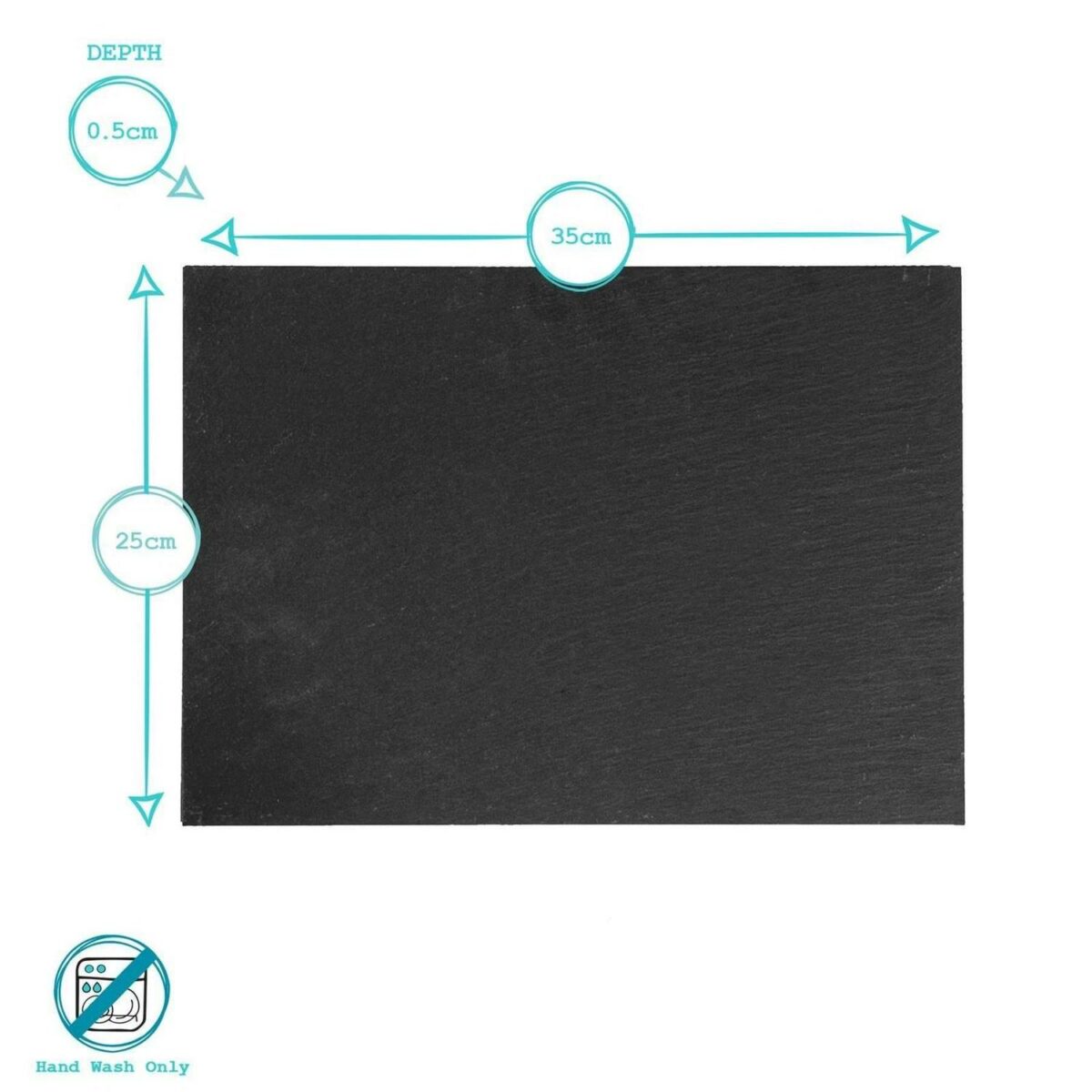24x Linea Rectangle Slate Placemats 35cm x 25cm Natural Dining Table Mats Set - Image 3