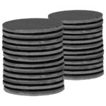 24x Linea Round Slate Coasters 10cm Natural Drinks Coaster Table Mat Gift Set