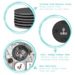 24x Linea Round Slate Coasters 10cm Natural Drinks Coaster Table Mat Gift Set - Image 2