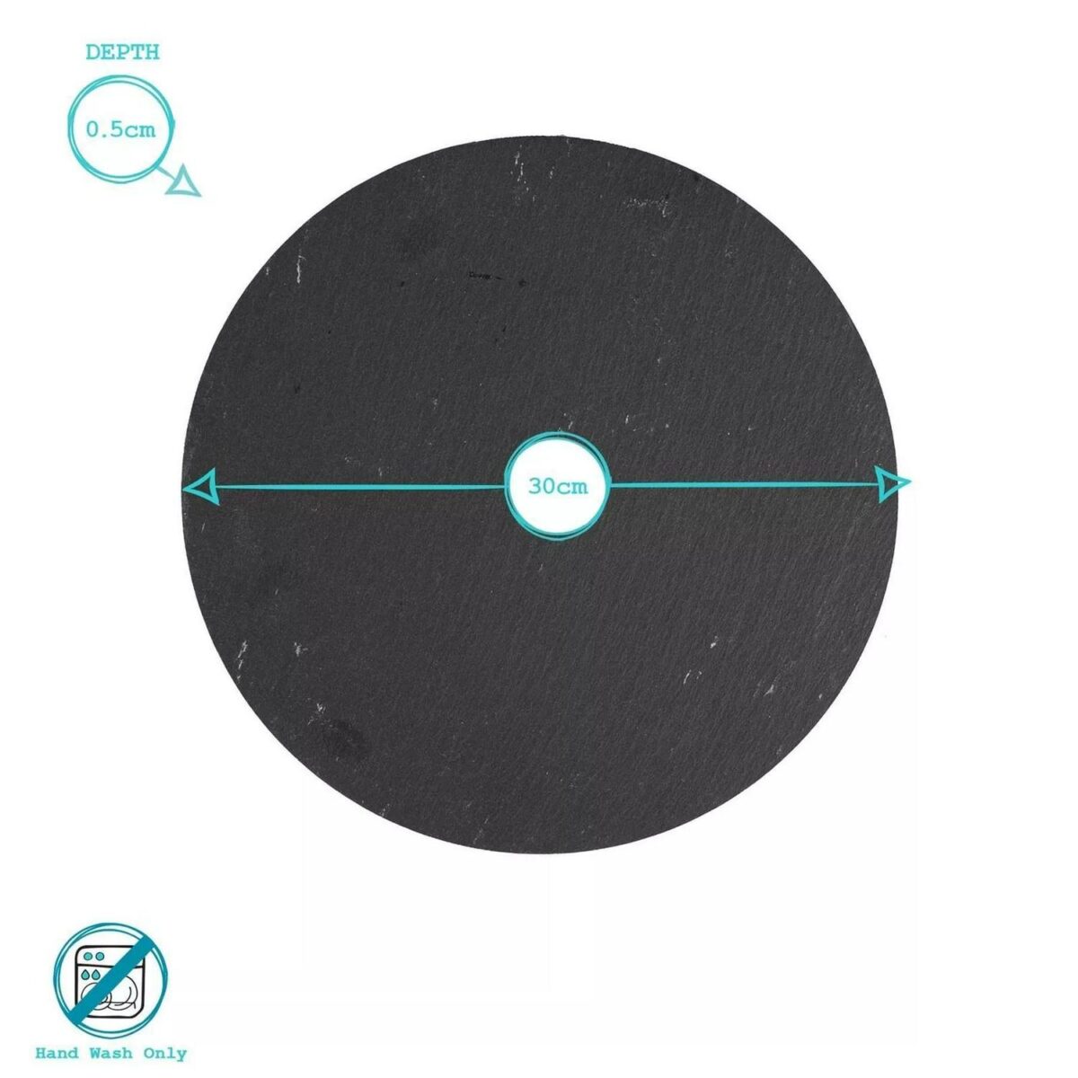 24x Linea Round Slate Placemats 30cm Natural Rustic Dining Table Place Mats Set - Image 3