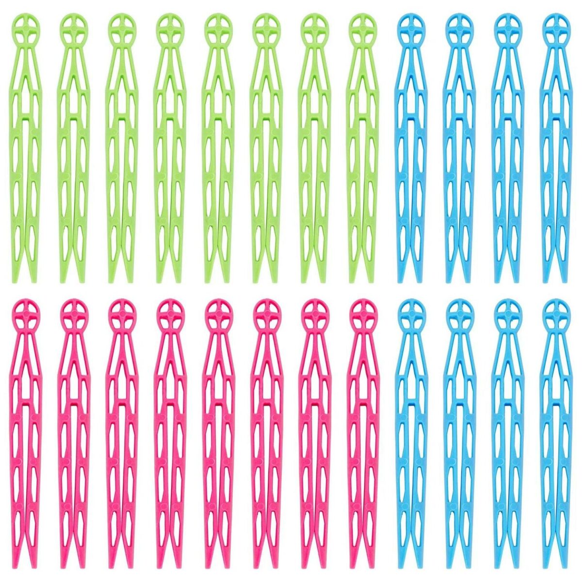 24x Multi Plastic Dolly Clothes Pegs Strong Laundry Washing Line Clips Pins - Image 1