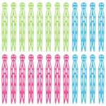 24x Multi Plastic Dolly Clothes Pegs Strong Laundry Washing Line Clips Pins