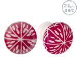 24x Resin Cabinet Knobs Kitchen Bedroom Cupboard Door Drawer Handles Dark Red