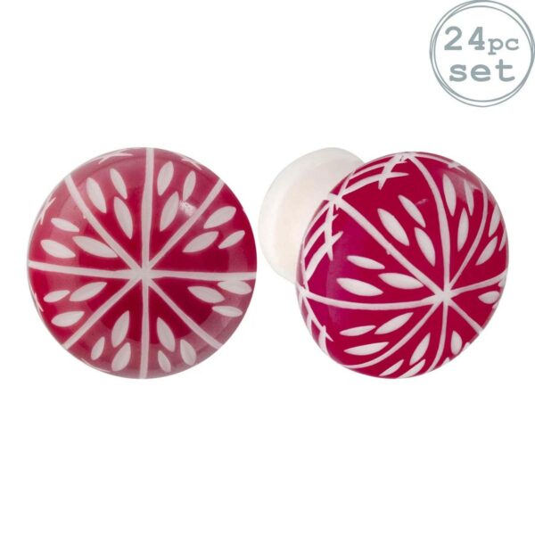24x Resin Cabinet Knobs Kitchen Bedroom Cupboard Door Drawer Handles Dark Red