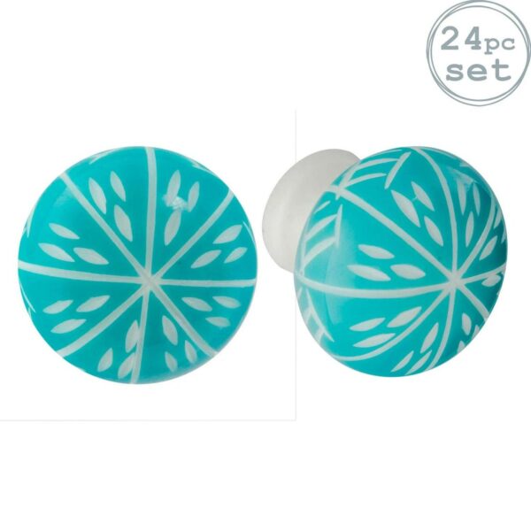 24x Resin Cabinet Knobs Kitchen Bedroom Cupboard Door Drawer Handles Turquoise