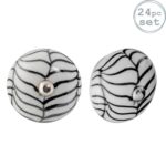 24x Round Ceramic Cabinet Knobs Vintage Cupboard Door Drawer Handles Black Fern