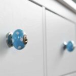 24x Round Ceramic Cabinet Knobs Cupboard Door Drawer Handles Light Blue Spot - Image 6