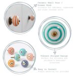 24x Round Ceramic Cabinet Knobs Cupboard Door Drawer Handles Light Blue Stripe - Image 2