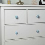 24x Round Ceramic Cabinet Knobs Cupboard Door Drawer Handles Light Blue Stripe - Image 7
