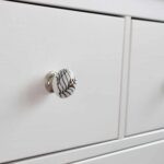 24x Round Ceramic Cabinet Knobs Vintage Cupboard Door Drawer Handles Black Fern - Image 6
