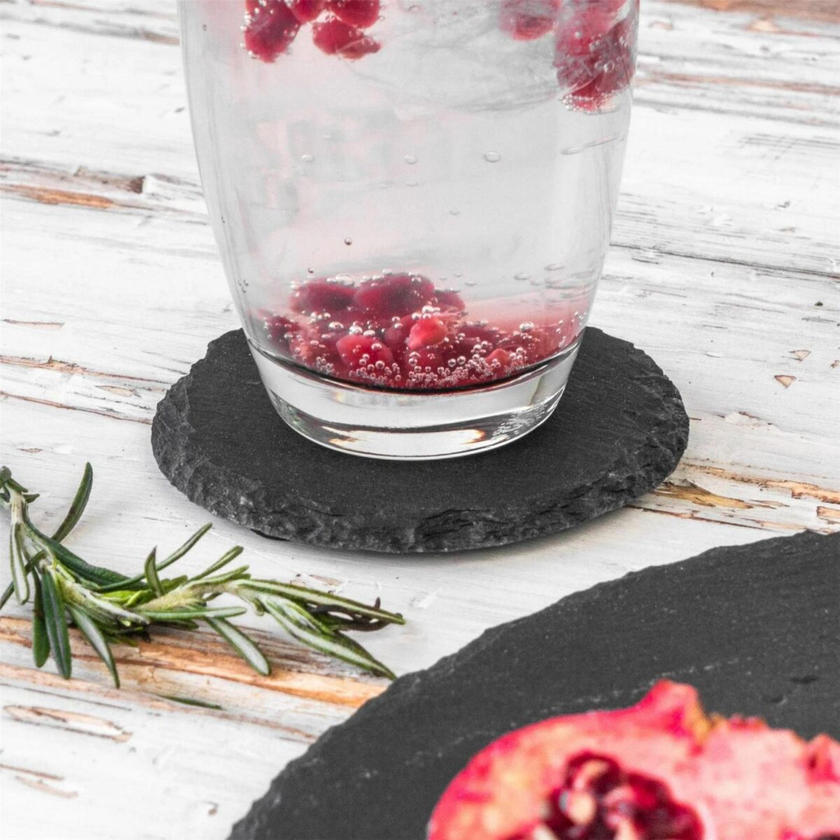 24x Round Slate Coasters 10cm Natural Drinks Coaster Wedding Table Mat Gift Set - Image 5