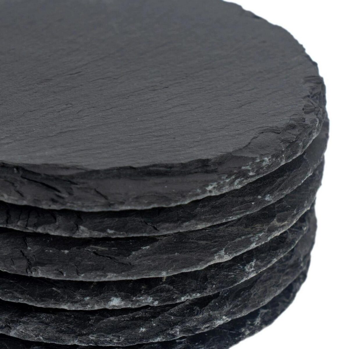 24x Round Slate Coasters 10cm Natural Drinks Coaster Wedding Table Mat Gift Set - Image 4