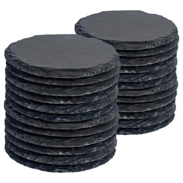24x Round Slate Coas b6df393b6a965eb6f7d3eb85aa3eb1cd