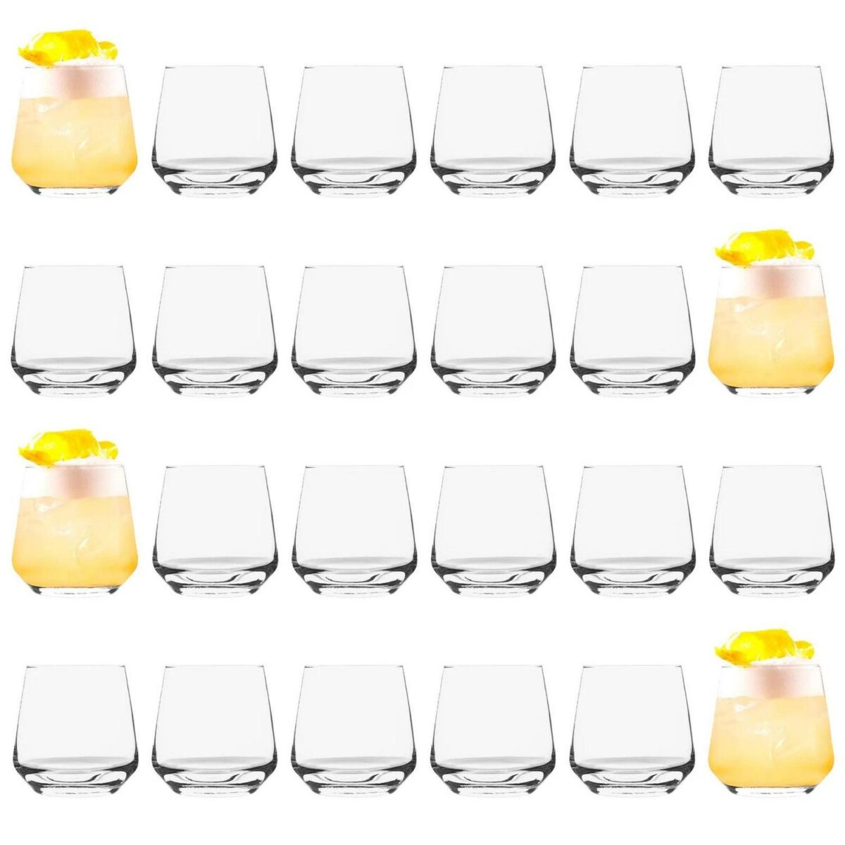 24x Tallo Whisky Glasses Modern Water Juice Glass Drinking Tumblers 345ml Clear - Image 1