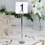 25x Table Numbers with 20cm Holders Wedding Place Card Sign Stand Set Silver - Image 5