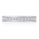 2.00ctw Princess Cut Channel Set Diamond Eternity Ring, Platinum in 6 Sizes - Image 3