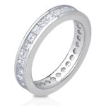 2.00ctw Princess Cut Channel Set Diamond Eternity Ring, Platinum in 6 Sizes - Image 4