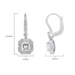 2.00ctw Princess Cut Diamond Halo Earrings, 18ct White Gold - Image 6