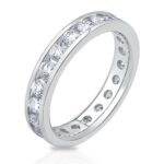 2.00ctw Round Brilliant Cut Channel Set Eternity Ring, Platinum in 6 Sizes - Image 4