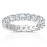 2.00ctw Round Brilliant Cut Diamond Eternity Ring, Platinum in 6 Sizes
