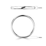 2.0mm Classic Court Wedding Ring, 18ct White Gold - Image 2