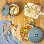 2 Piece Cast Iron Casserole Dish Set Enameled Hob Oven 2 Sizes Slate Grey - Image 5
