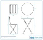 2 Seater Sussex Bistro Set Table Chairs Outdoor Patio Furniture Round Sage Green - Image 5