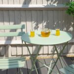 2 Seater Sussex Bistro Set Table Chairs Outdoor Patio Furniture Round Sage Green - Image 7
