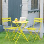 2 Seater Sussex Bistro Set Table Chairs Outdoor Patio Furniture Round Yellow - Image 6