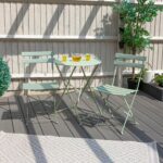 2 Seater Sussex Bistro Set Table Chairs Outdoor Patio Furniture Round Sage Green - Image 6