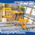 2 Seater Sussex Bistro Set Table Chairs Outdoor Patio Furniture Round Yellow - Image 2