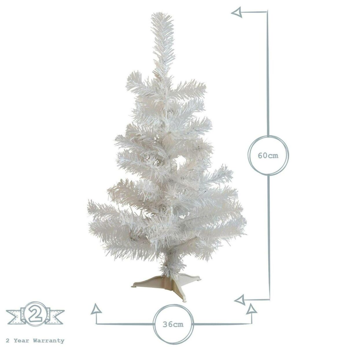 2ft Artificial Christmas Tree with Stand - White Pine Spruce Xmas Decoration x2 - Image 3