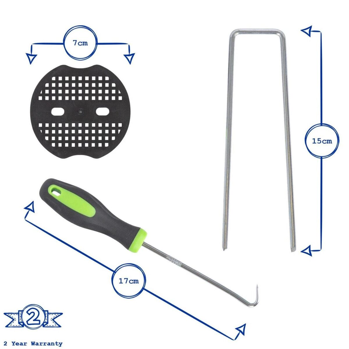 2m x 10m (1 Roll) 110gsm Weed Control Membrane Set with Pegs and Plates - Image 4