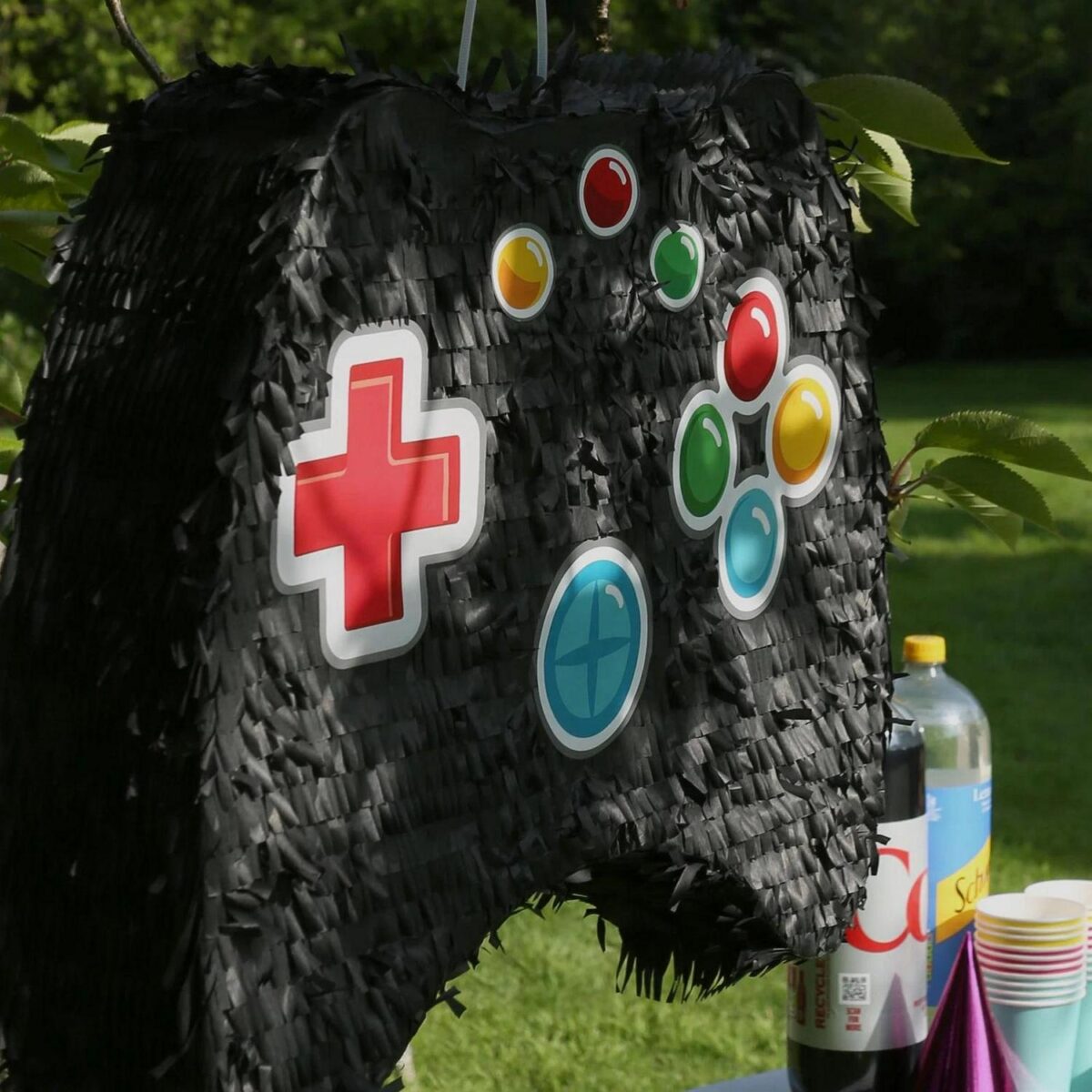 2pc Game Controller Pinata with Blindfold Set Black Birthday Party Game - Image 7