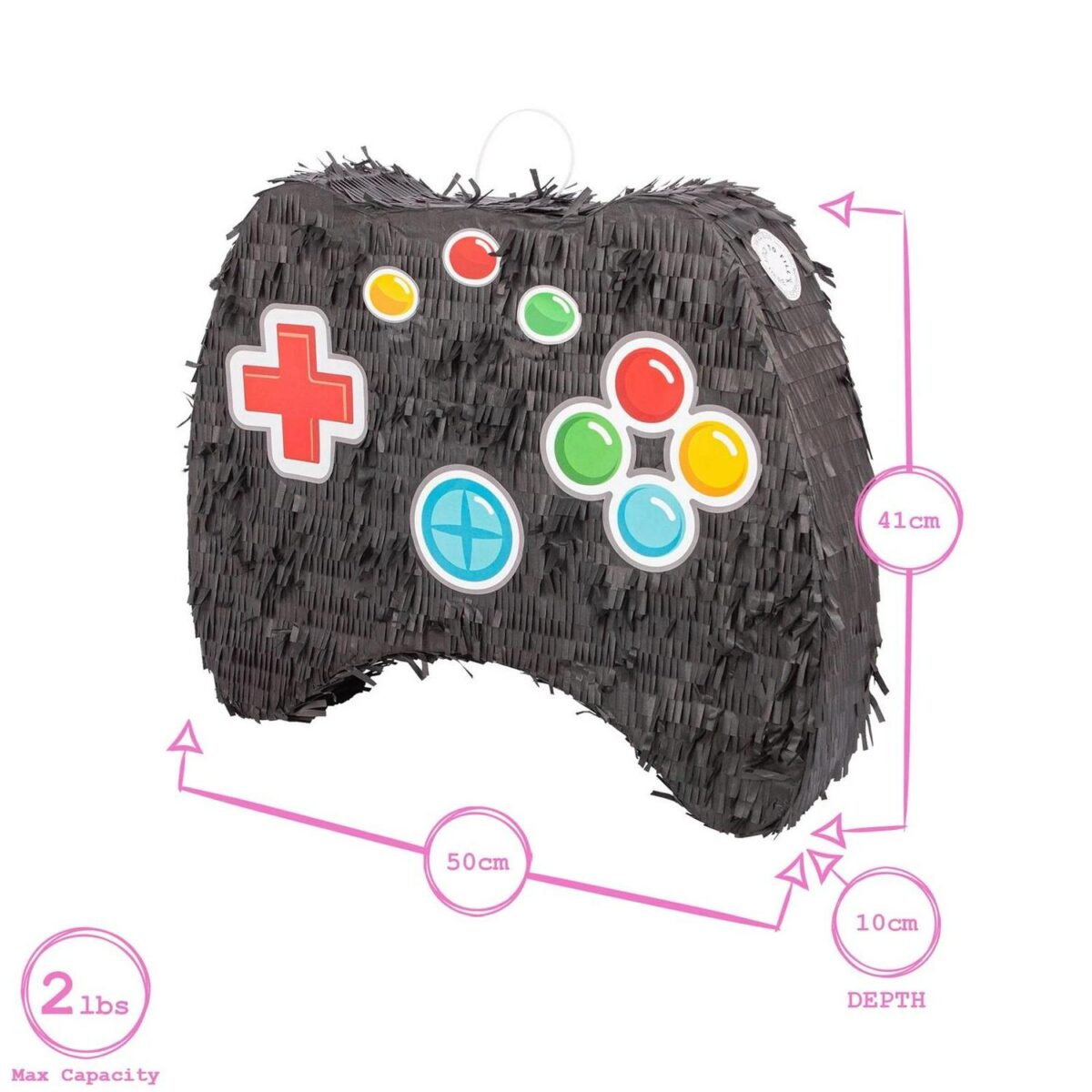 2pc Game Controller Pinata with Blindfold Set Black Birthday Party Game - Image 3