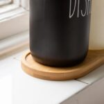 2pc Glass Soap Dispenser Set with Bamboo Tray 500ml Amber Bathroom Liquid Pump - Image 7