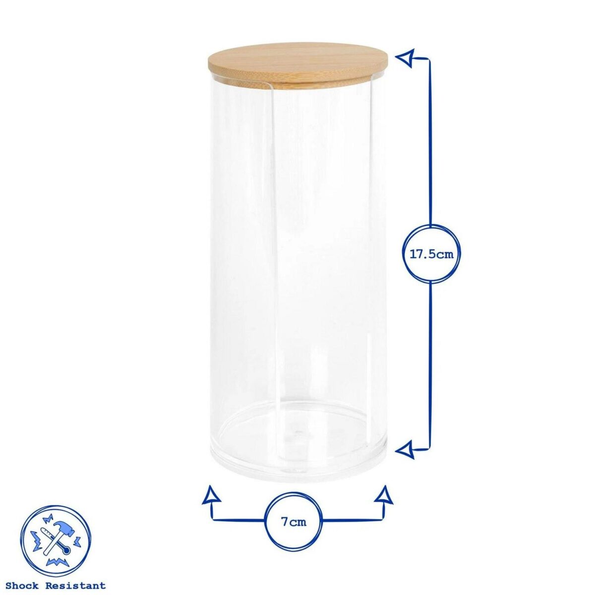 2pc Reusable Plastic Bathroom Canister Set with Bamboo Lid Cotton Bud Pad Holder - Image 4