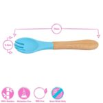 2pc Tiny Dining Blue Bamboo Koala Baby Weaning Plate and Fork Set with Suction - Image 7