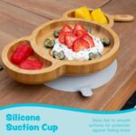 2pc Tiny Dining Blue Bamboo Koala Baby Weaning Plate and Fork Set with Suction - Image 3