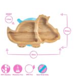 2pc Tiny Dining Pink Bamboo Dinosaur Baby Weaning Plate and Fork Set with Suction - Image 6