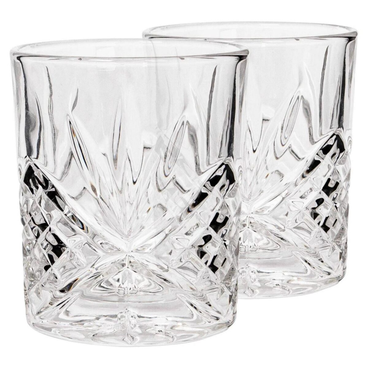 2x 310ml Classic Whisky Glasses Bar Glass Scotch Drinking Glassware Tumblers Set - Image 1