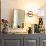 2x 32 x 50cm Rectangle Makeup Mirrors Free Standing Dressing Table Vanity Gold - Image 7