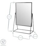 2x 32 x 50cm Rectangle Makeup Mirrors Free Standing Dressing Table Vanity Gold - Image 3