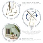 2x 32 x 50cm Rectangle Makeup Mirrors Free Standing Dressing Table Vanity Gold - Image 2