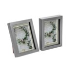 2x 3D Box Photo Frames Picture Display 5 x 7 with 4 x 6 Mount Grey/Grey