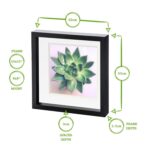 2x 3D Box Photo Frames Picture Display 10 x 10 with 8 x 8 Mount Grey/Black - Image 4