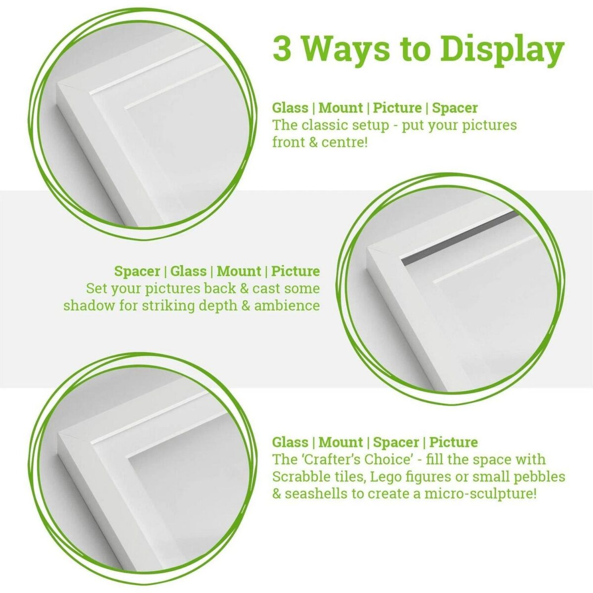 2x 3D Box Photo Frames Picture Display 5 x 7  with 4 x 6  Mount Grey/Grey - Image 3